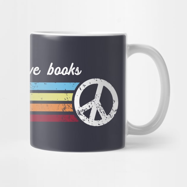 Retro Stripes Peace Love Books by Jitterfly